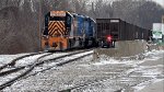 WE 7019 & 7007 watch the inbound train as they wait for an outbound crew.